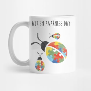 Autism Awareness Day Puzzle Ladybugs Mug